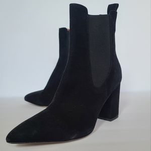 Paris texas pointed toe suede black ankle boots